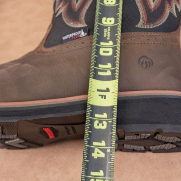 Wolverine Men Rancher Waterproof Steel Toe Wide Taupe Leather Cowboy Boots sz 13 main image 5